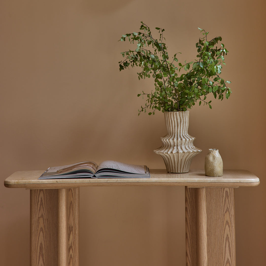 Ridge Natural Glazed Vase - Madras Link