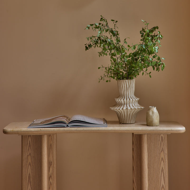 Ridge Natural Glazed Vase - Madras Link