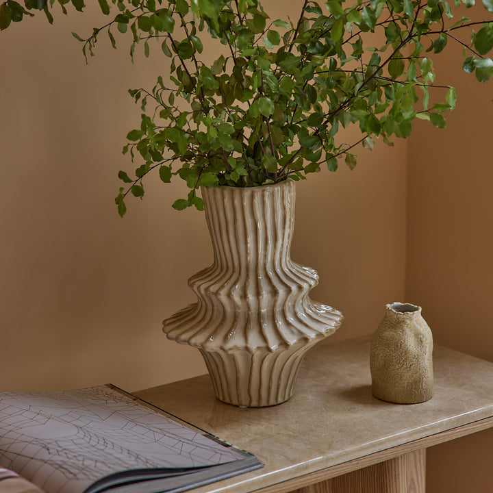 Ridge Natural Glazed Vase - Madras Link