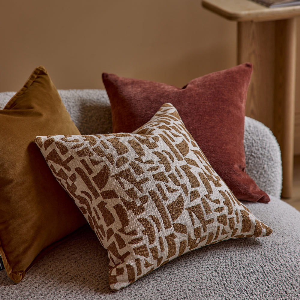 Metro Toffee Jacquard Cushion - Madras Link