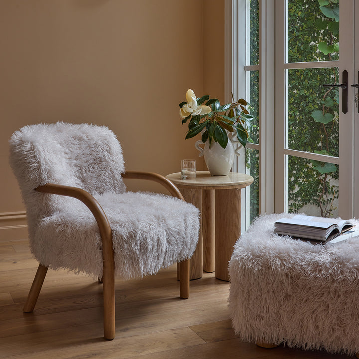 Kristoff Ivory Faux Fur Chair