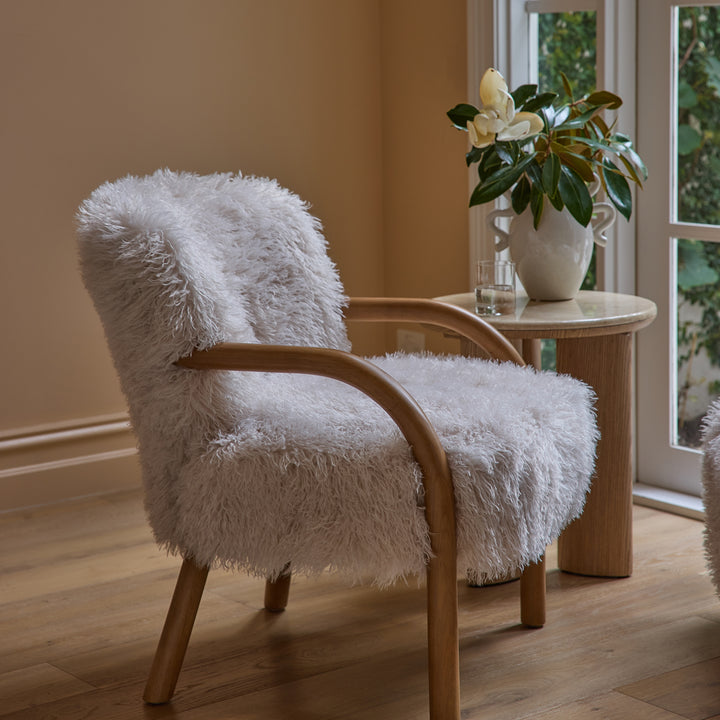 Kristoff Ivory Faux Fur Chair