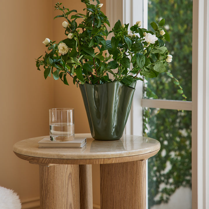 Rippled Green Vase
