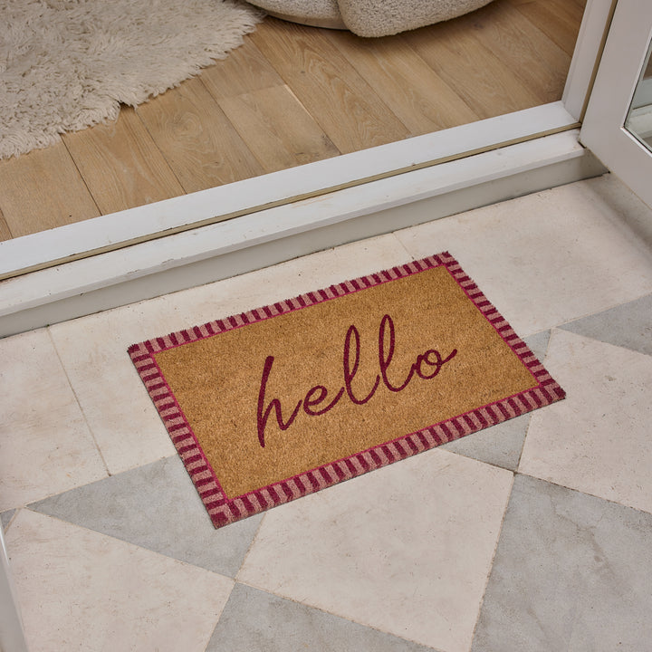 Hello Pink Doormat
