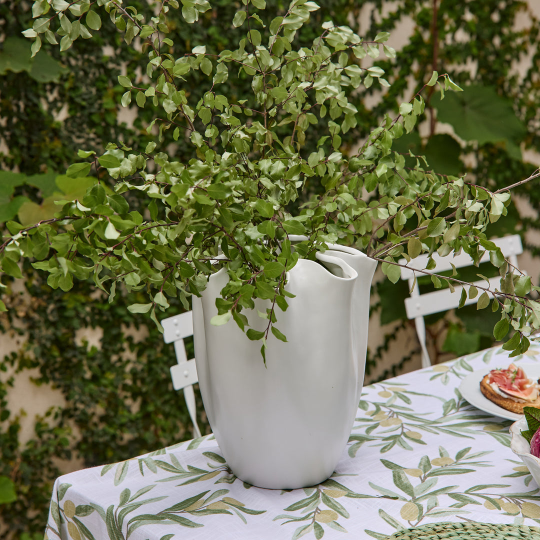 Chloe Matte White Ripple Vase