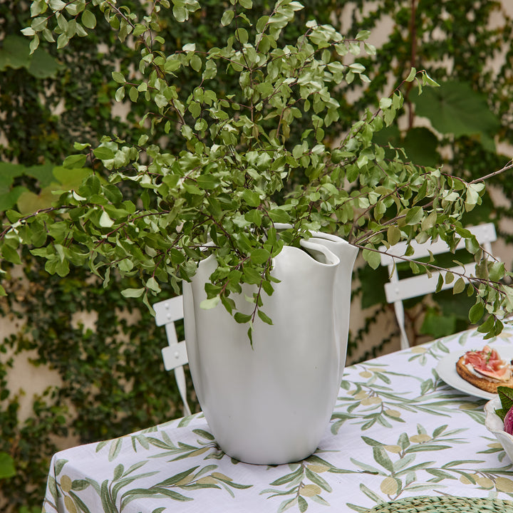 Chloe Matte White Ripple Vase