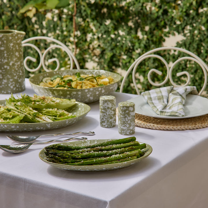 Speckle Green/White Oval Platter Small