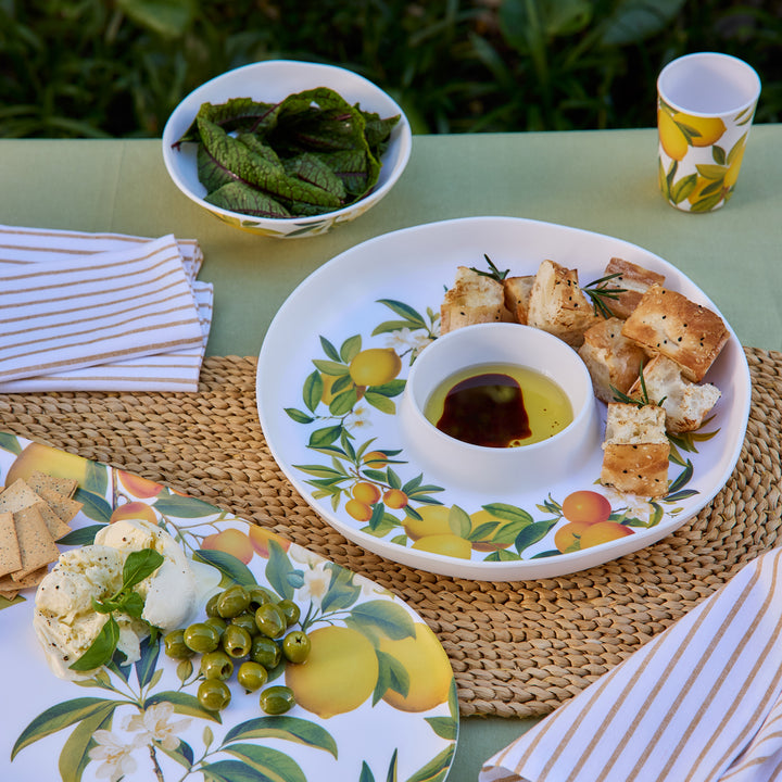 Citrus Grove Melamine Chip Dip Platter - Madras Link