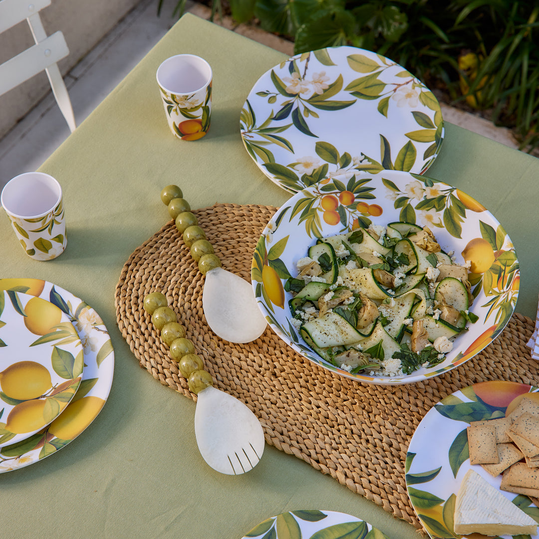 Bobble Green/White Resin Salad Server Set