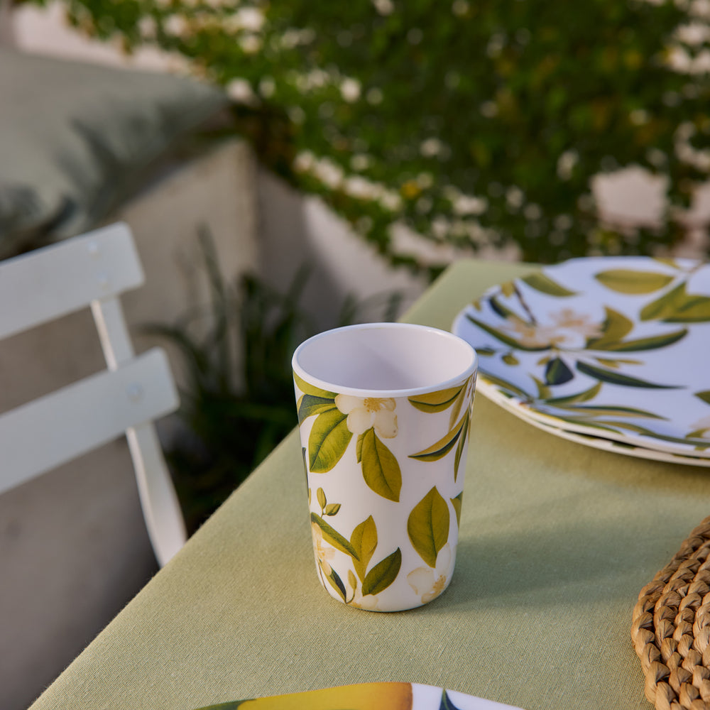 Citrus Grove Leaves Melamine Tumbler - Madras Link