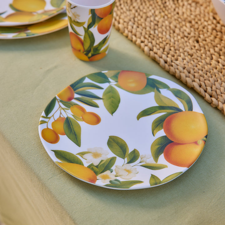 Citrus Grove Orange Melamine Large Plate - Madras Link