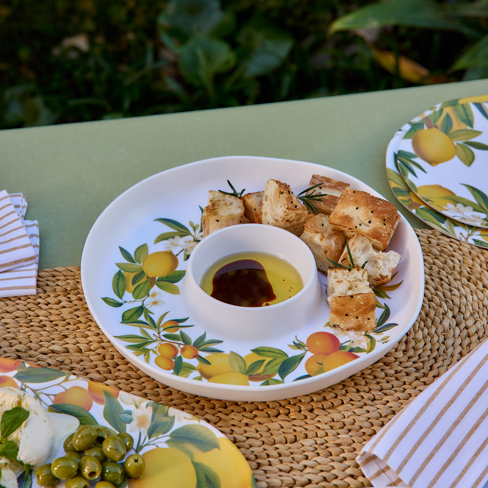 Citrus Grove Melamine Chip Dip Platter - Madras Link