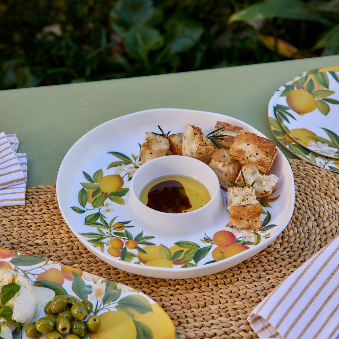 Citrus Grove Melamine Chip Dip Platter - Madras Link