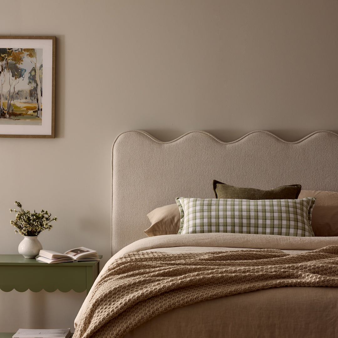 Maldon Green Check Lumbar Cushion