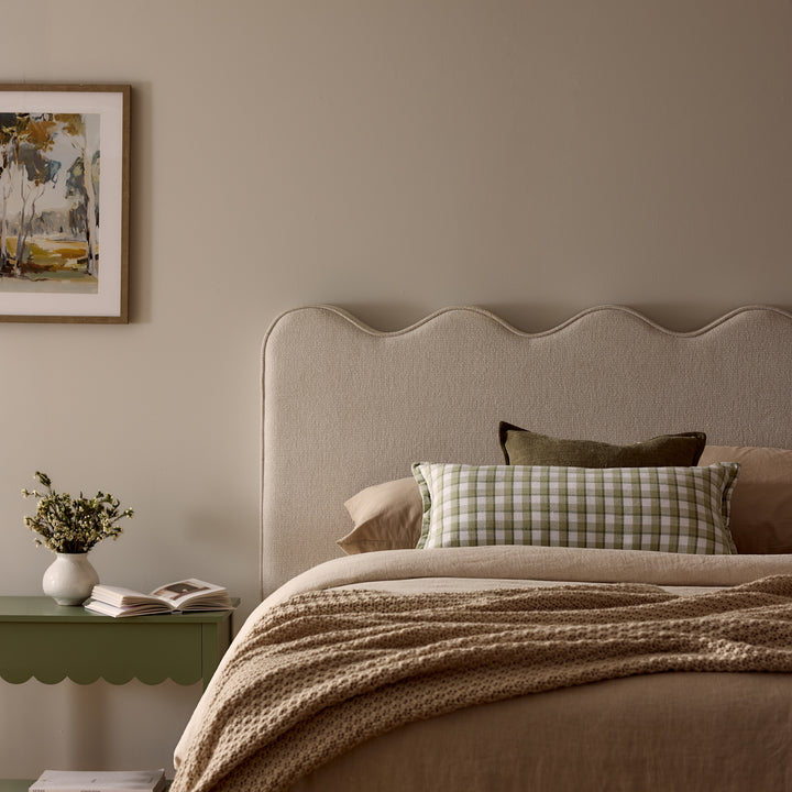 Maldon Green Check Lumbar Cushion