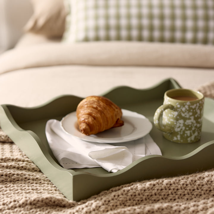 Carey Sage Rectangle Wavy Tray