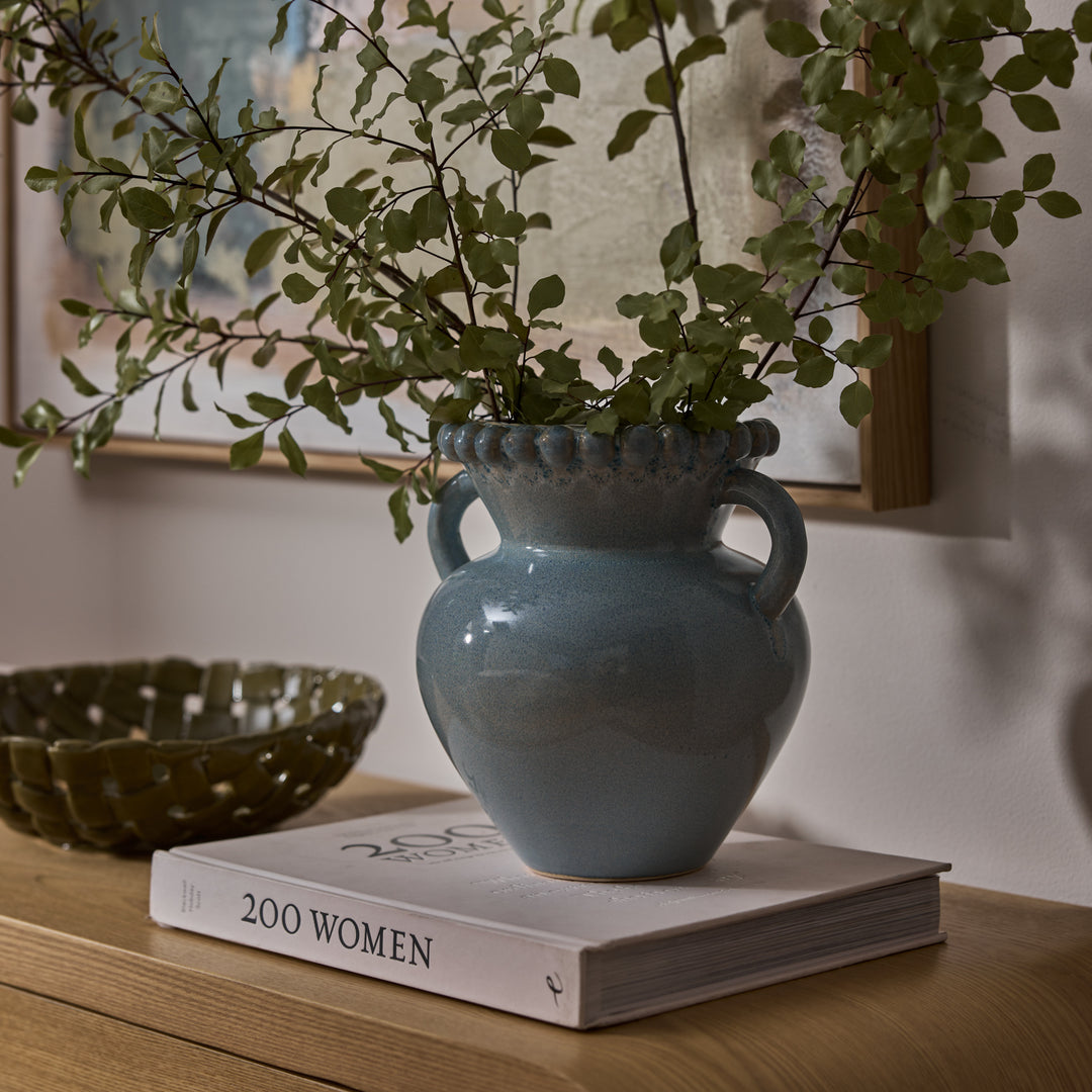 Mona Bobble Reactive Blue Vase