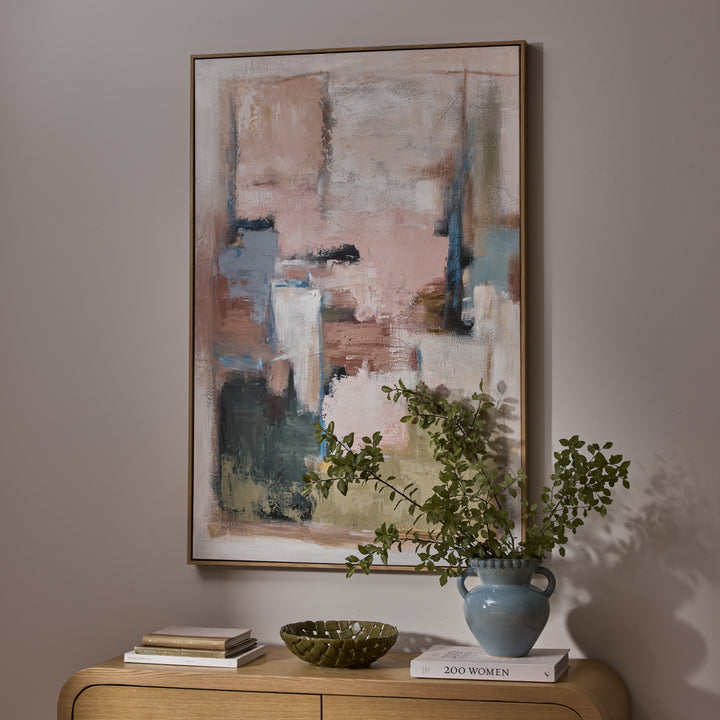 Abstract Rust/Green Vertical Wall Art