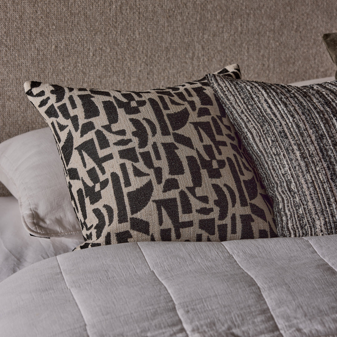 Metro Black Jacquard Cushion