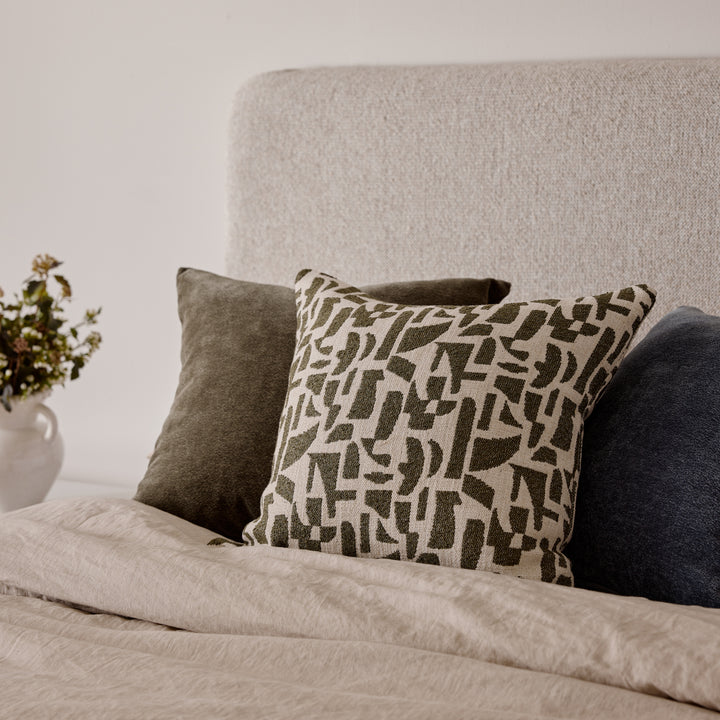 Metro Olive Jacquard Cushion