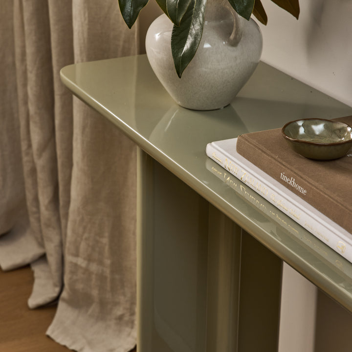 Otto Sage Green Gloss Console Table