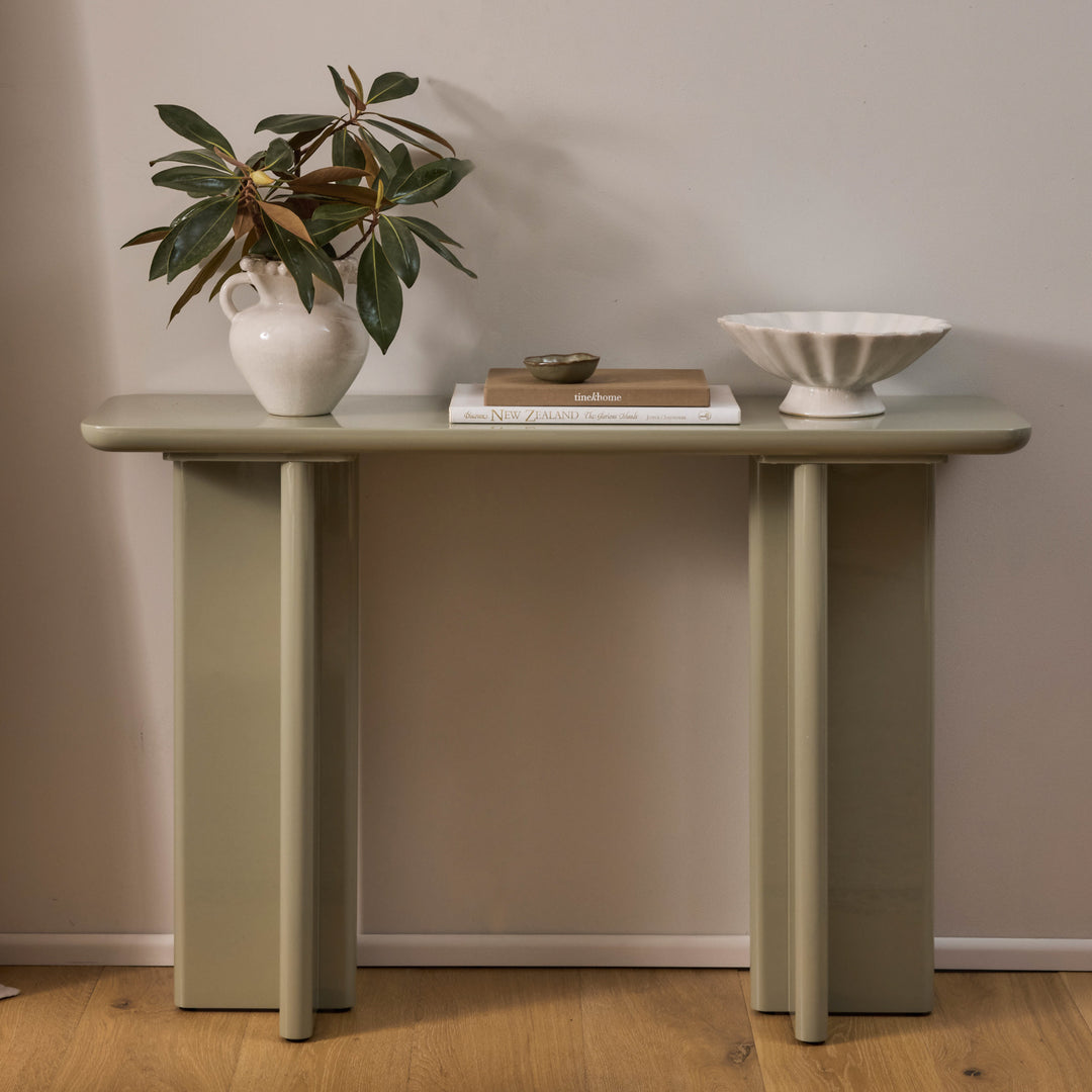 Otto Sage Green Gloss Console Table