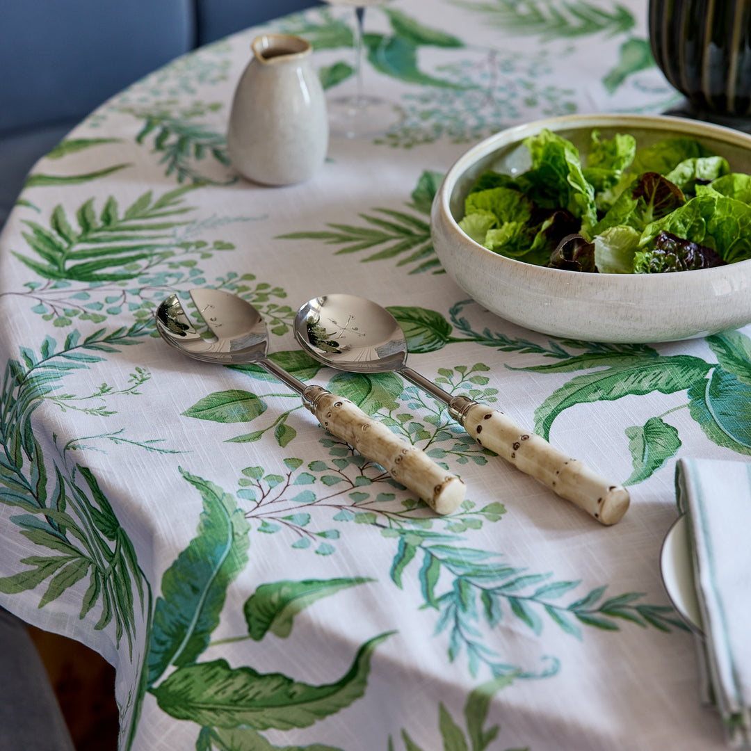 Bahama Bamboo Cream Salad Server Set - Madras Link