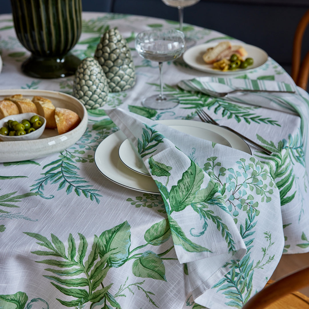 Fern Green/Blue Tablecloth - Madras Link