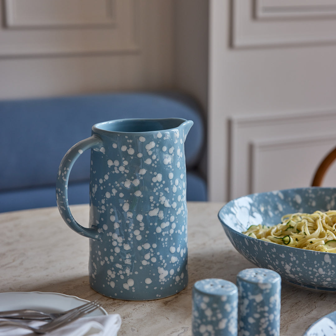 Speckle Light Blue/White Jug