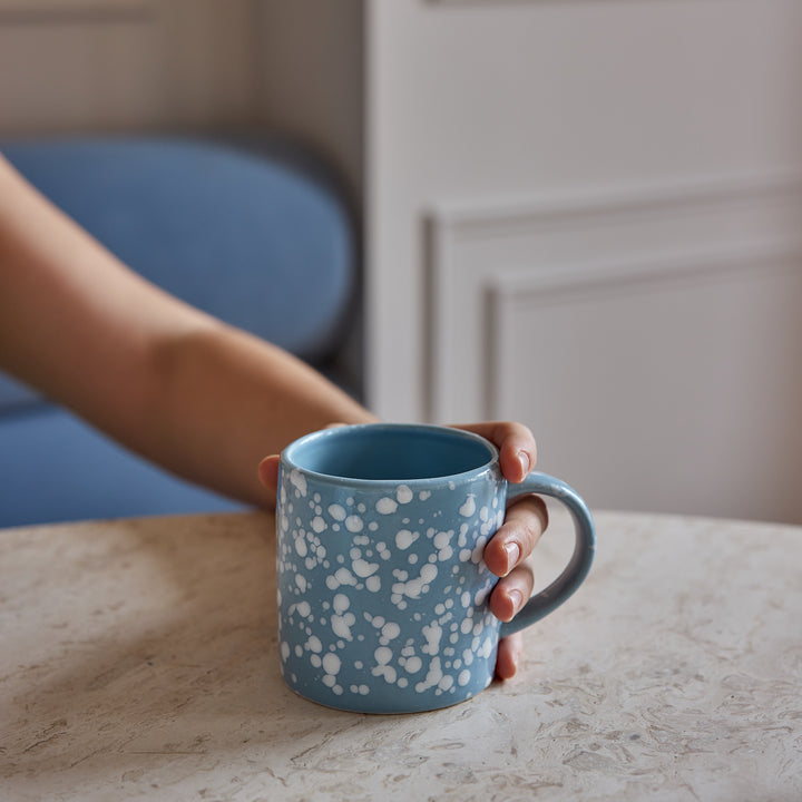 Speckle Light Blue/White Mug