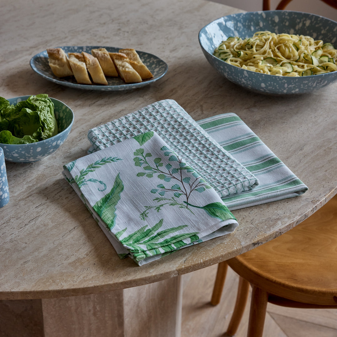 Fern Green/Blue Teatowel Pack of 3 - Madras Link