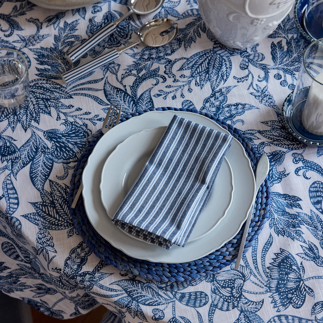 Samara Stripe Dark Blue Napkin Set of 4