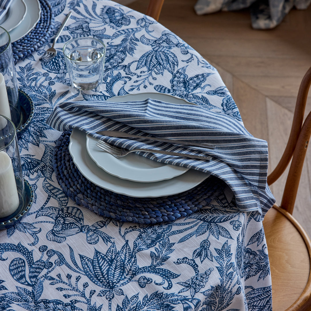Samara Stripe Dark Blue Napkin Set of 4