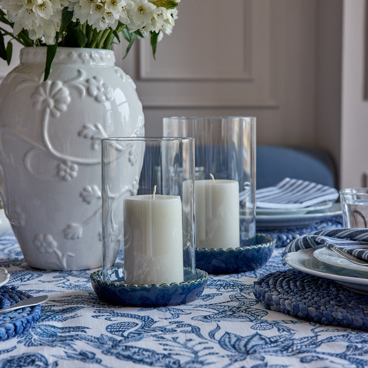 Neve Dark Blue Ceramic Votive Large