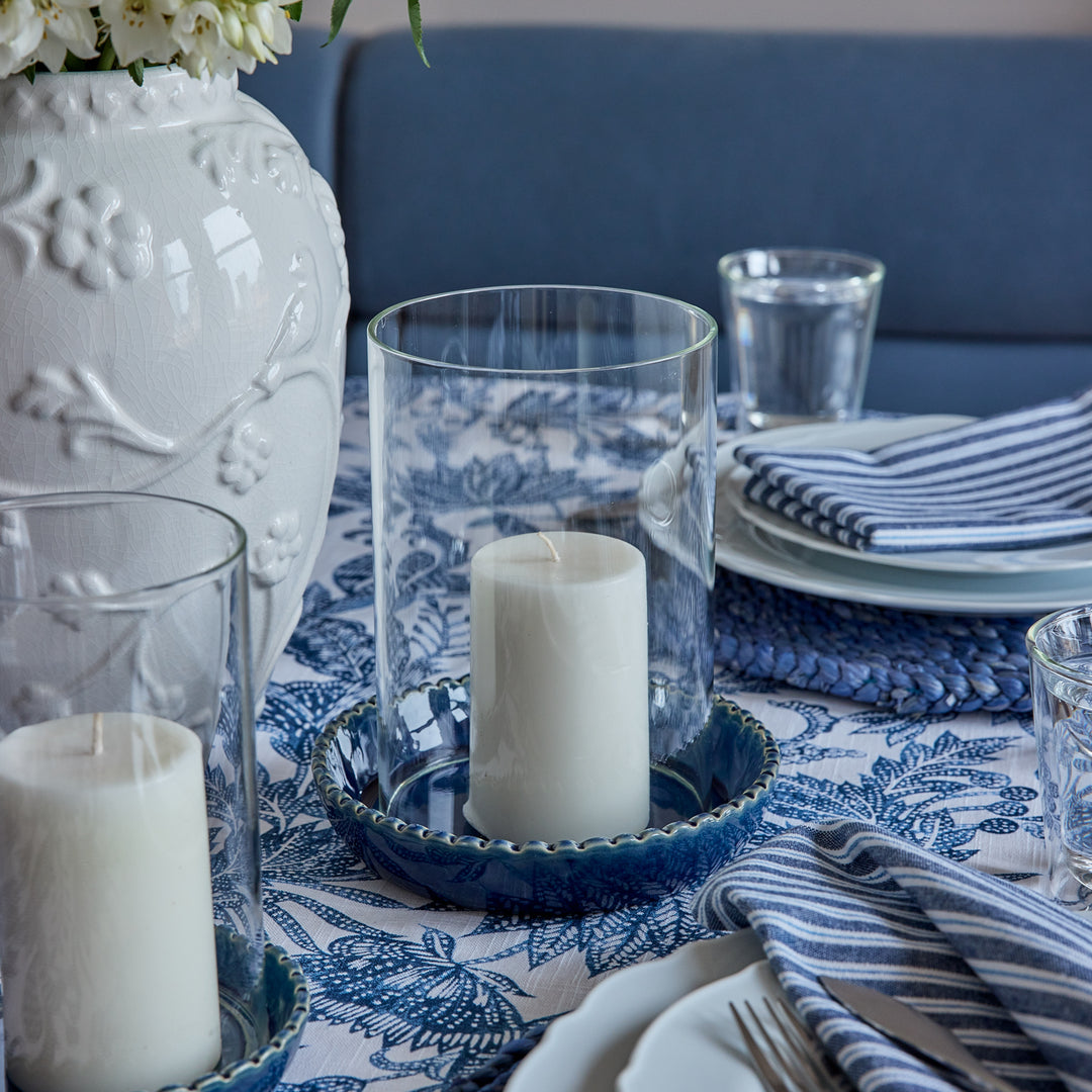 Neve Dark Blue Ceramic Votive Large