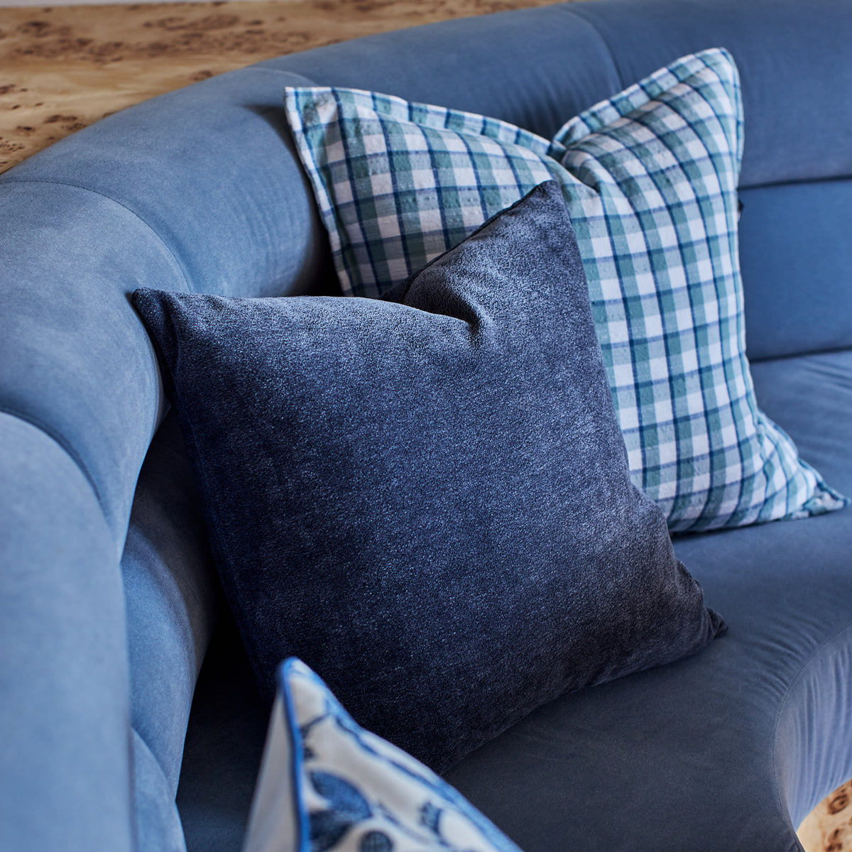 Brooklyn Dark Blue Cushion - Madras Link