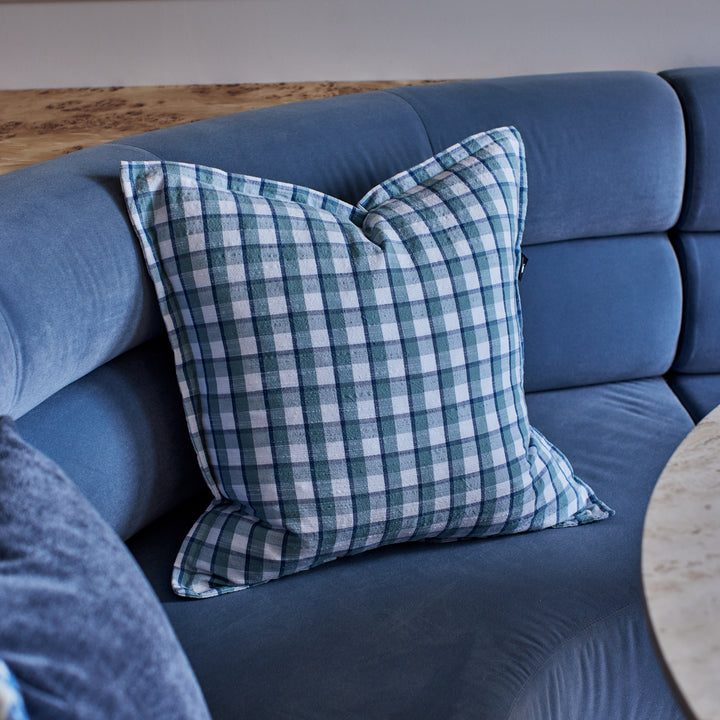 Maldon Blue Check Lumbar Cushion