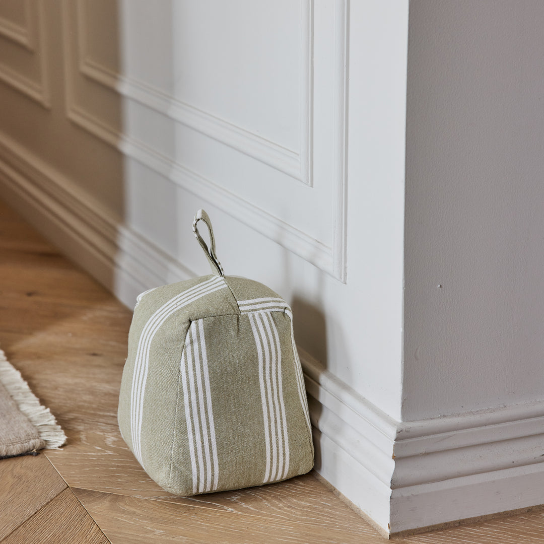 Collins Sage Green Stripe Door Stop - Madras Link