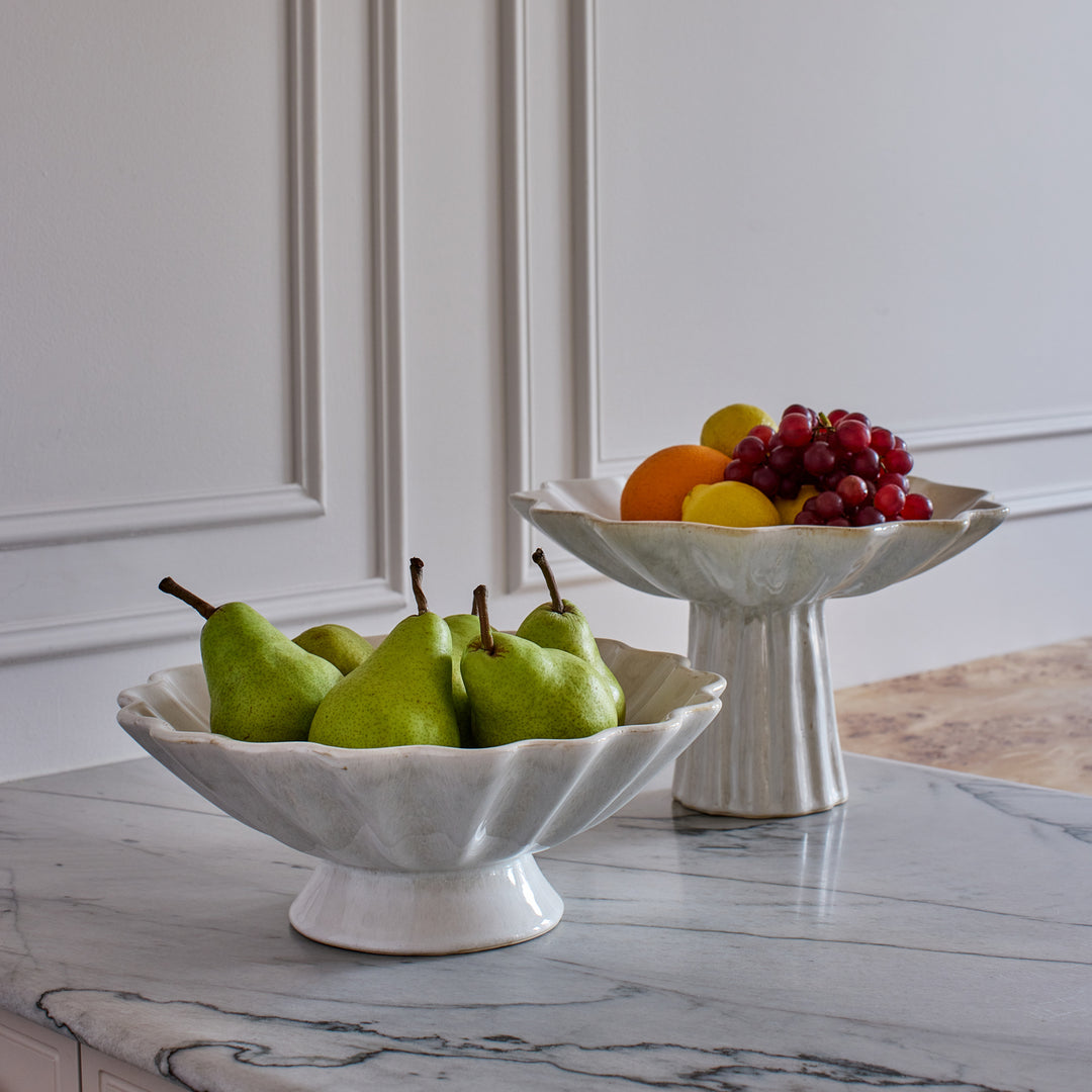 Carey Reactive Ivory High Footed Bowl - Madras Link