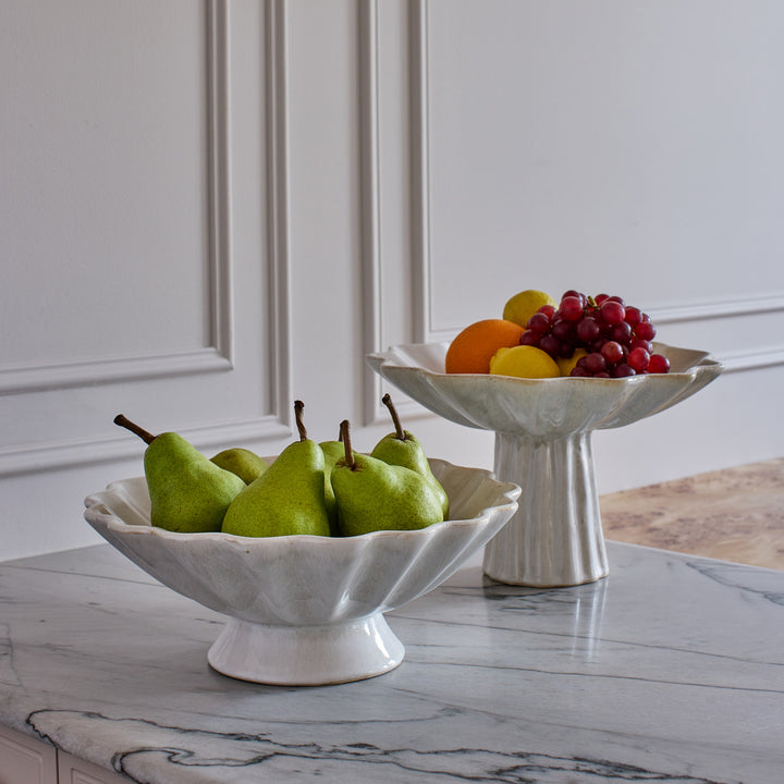 Carey Reactive Ivory High Footed Bowl - Madras Link