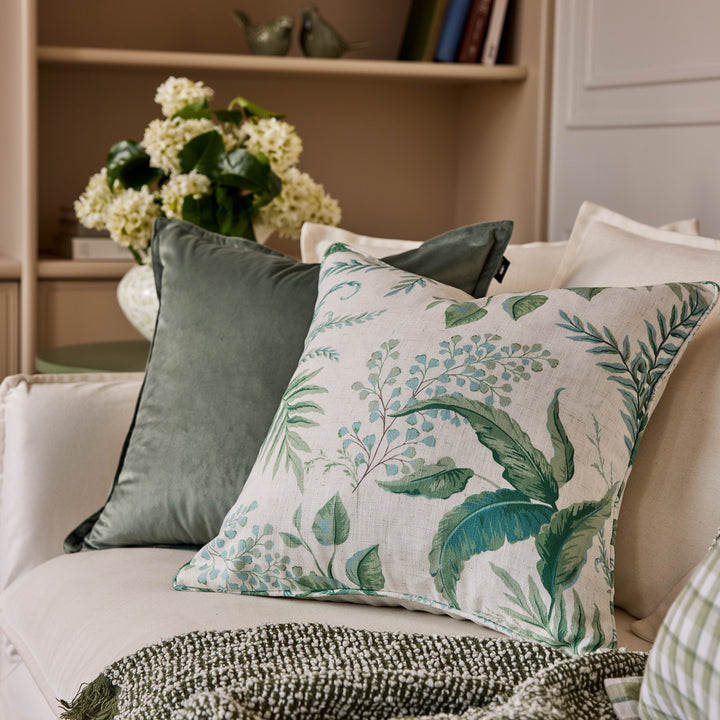 Fern Blue/Green Cushion 50cm