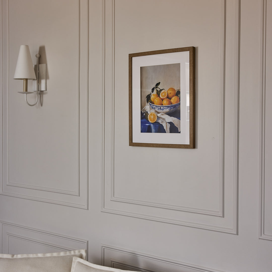 Orange Blue China Bowl Framed Print