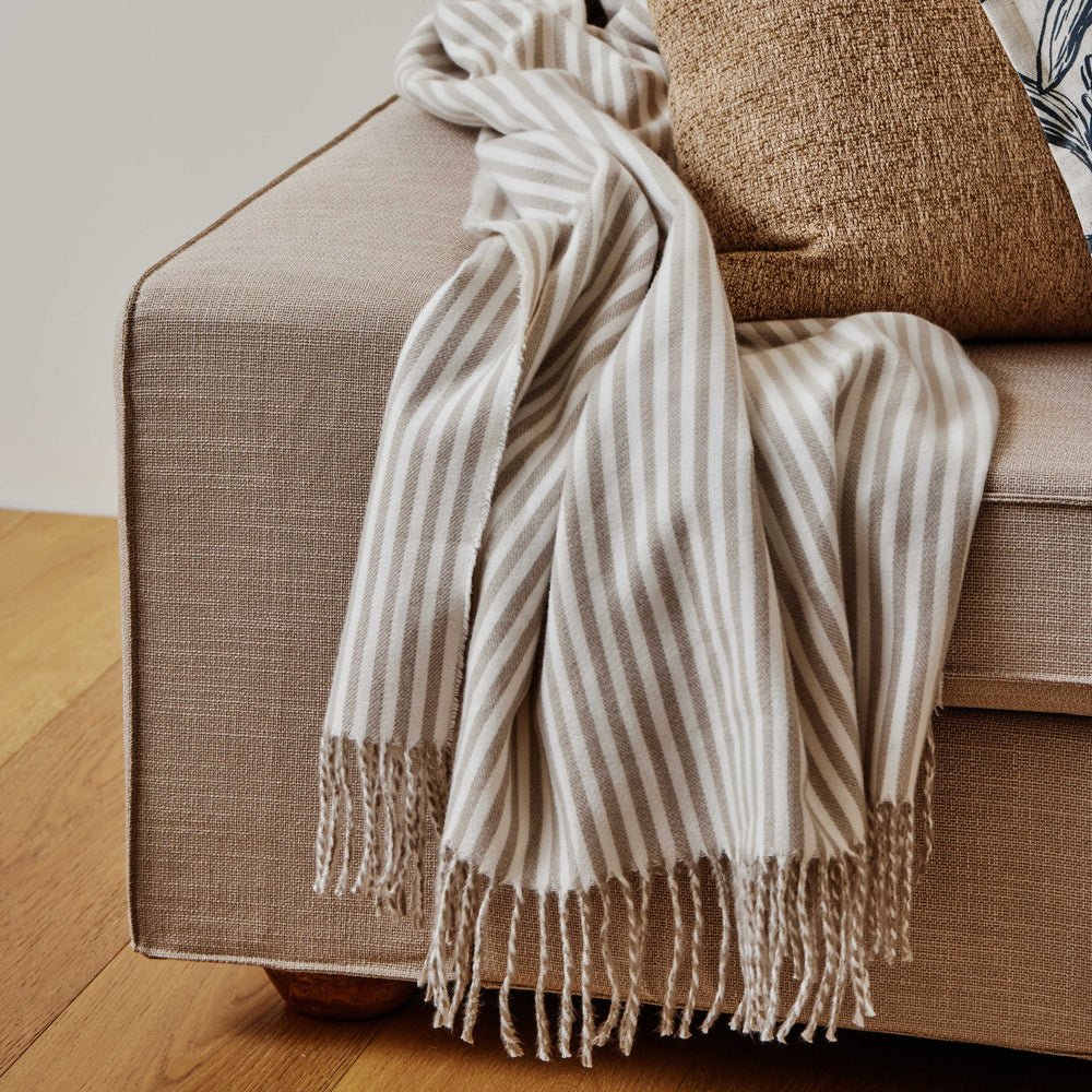 Sunday Grey Stripe Throw - Madras Link