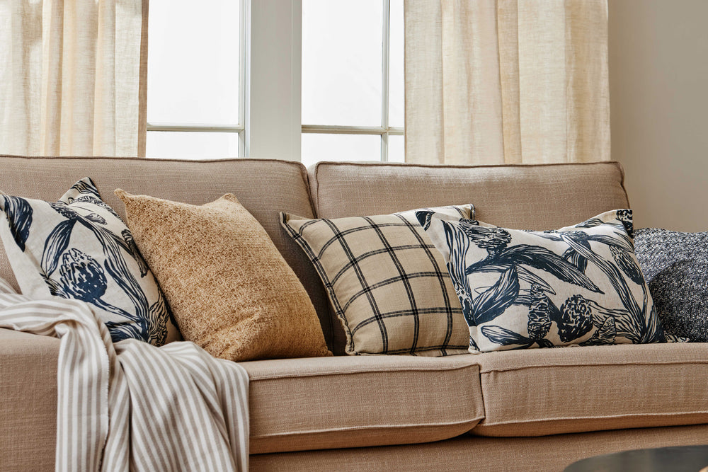 Fowler Tan Cushion - Madras Link