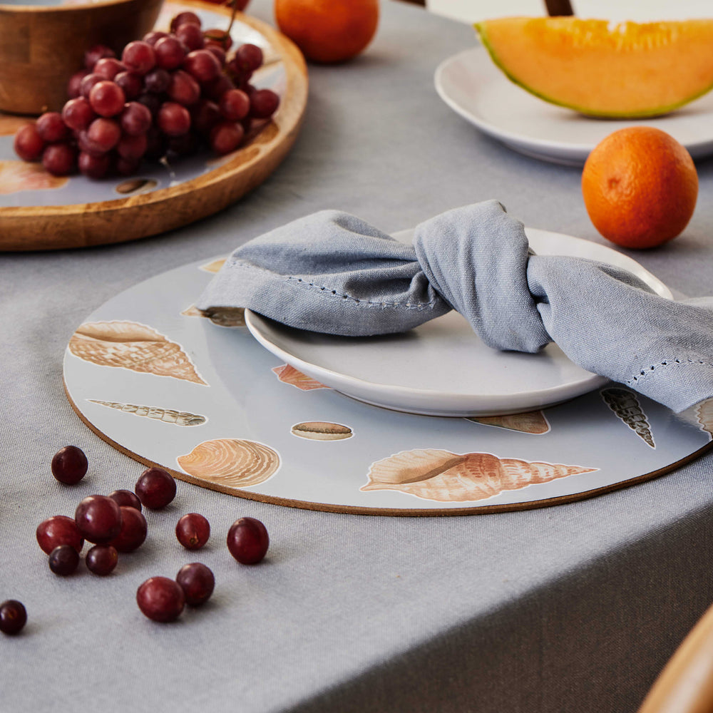 Shelly Beach Round Placemat Set of 4 - Madras Link