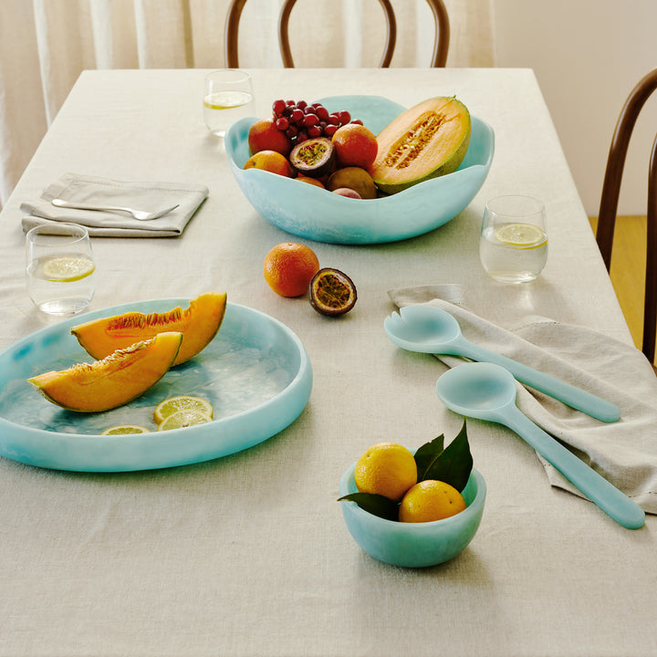 Aries Aqua Salad Server Set - Madras Link