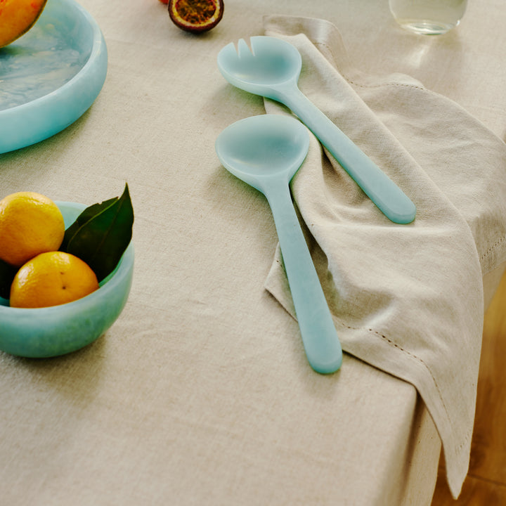 Aries Aqua Salad Server Set - Madras Link