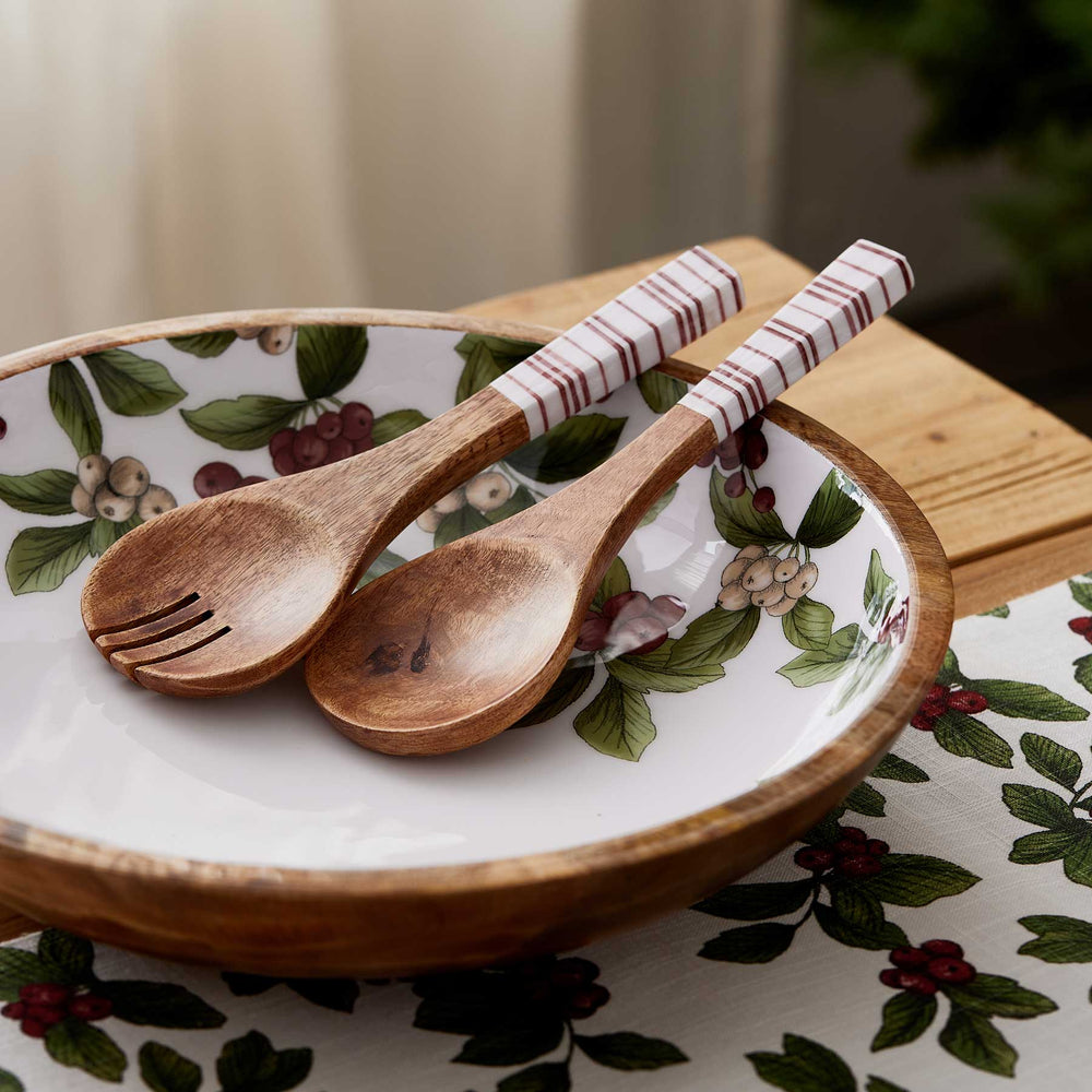 Taylor Stripe Salad Servers - Madras Link