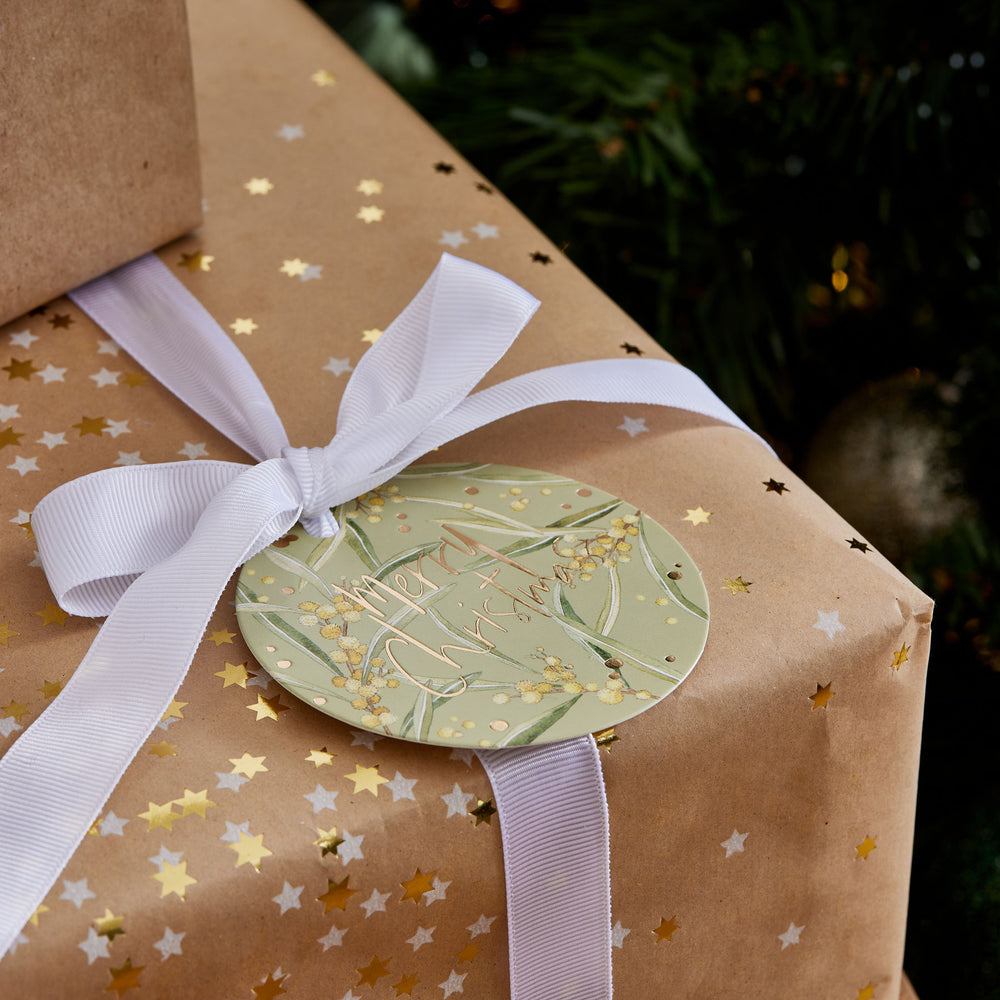 Golden Wattle Gift Tag - Set of 8 - Madras Link