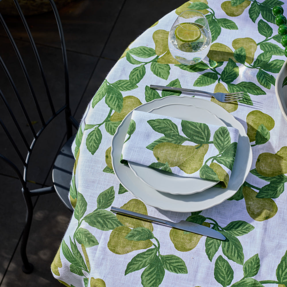 Pear Tree Green Table Runner - Madras Link
